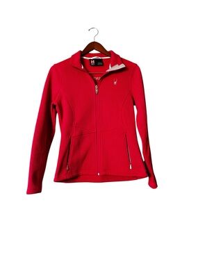 Spyder Vibrant Red Ribbed Full-Zip Jacket